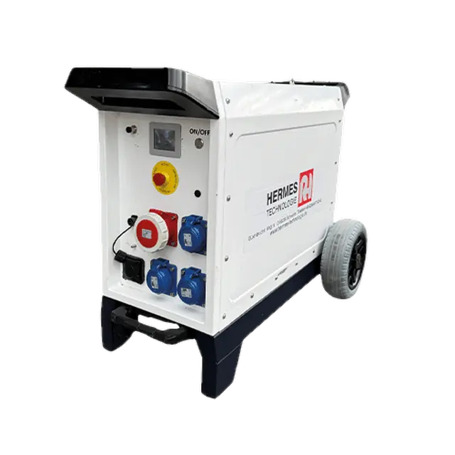 KS-ASS PowerPack – mobiler Energiespeicher mit Radsatz und Steckdosenfeld, freigestellt